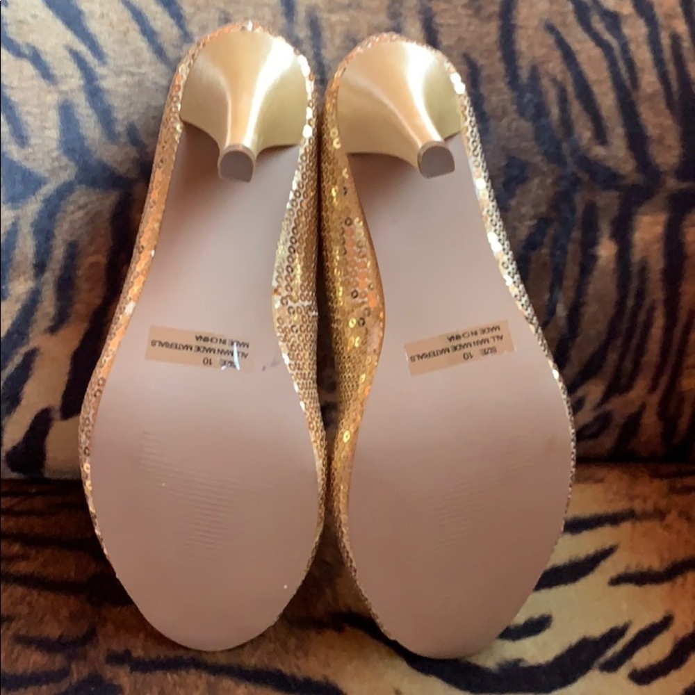 Gold sequin heels - Picture 5 of 6